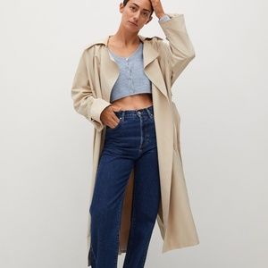 NWT Mango Long Trench Coat